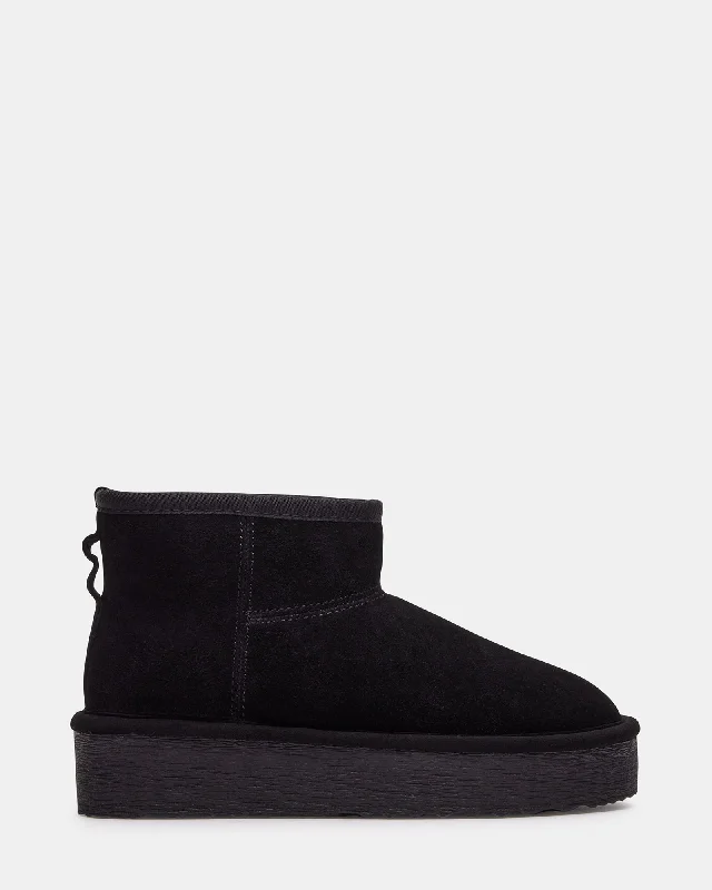 Women's cheap espadrille sandals-COMFY BLACK SUEDE