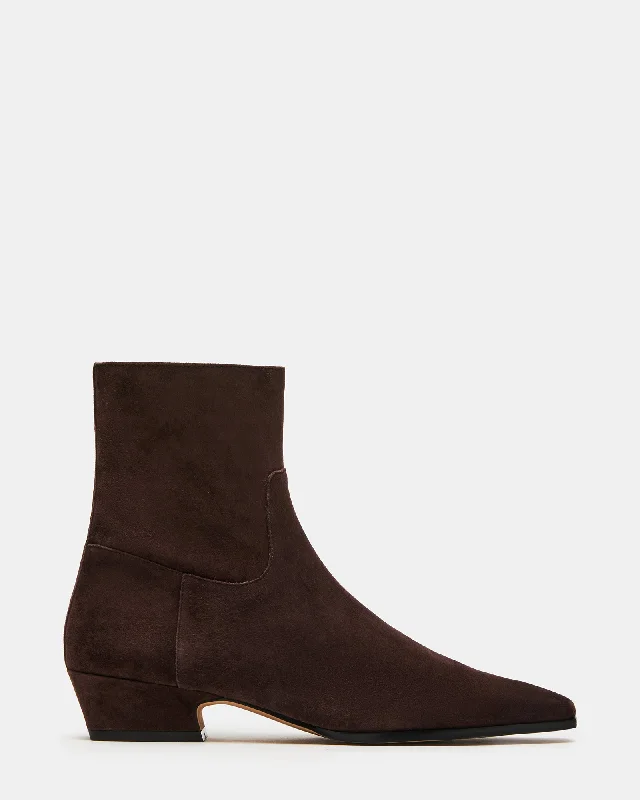 Women's office formal pumps-DUSTY CHOCOLATE BROWN SUEDE