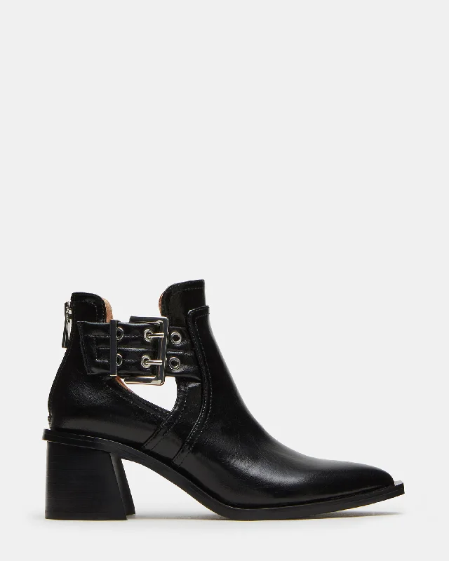 Women's leather ankle boots-GATEWOOD BLACK LEATHER