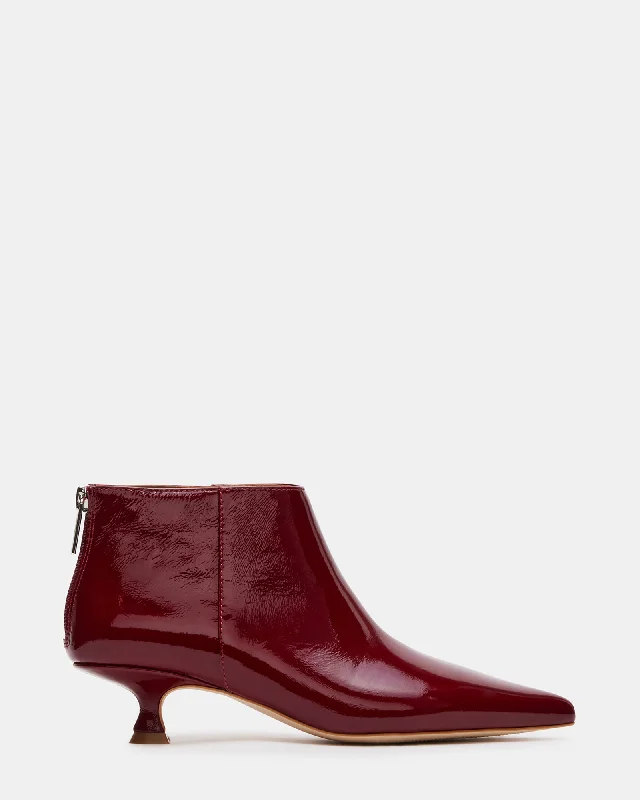 Women's vintage lace-up boots-GRANT RED PATENT LEATHER