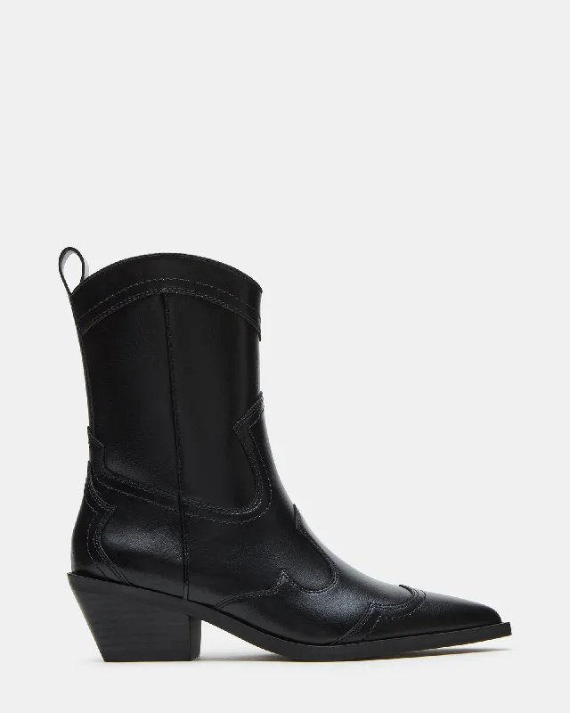 Women's leather ankle boots-SHAYNE BLACK LEATHER