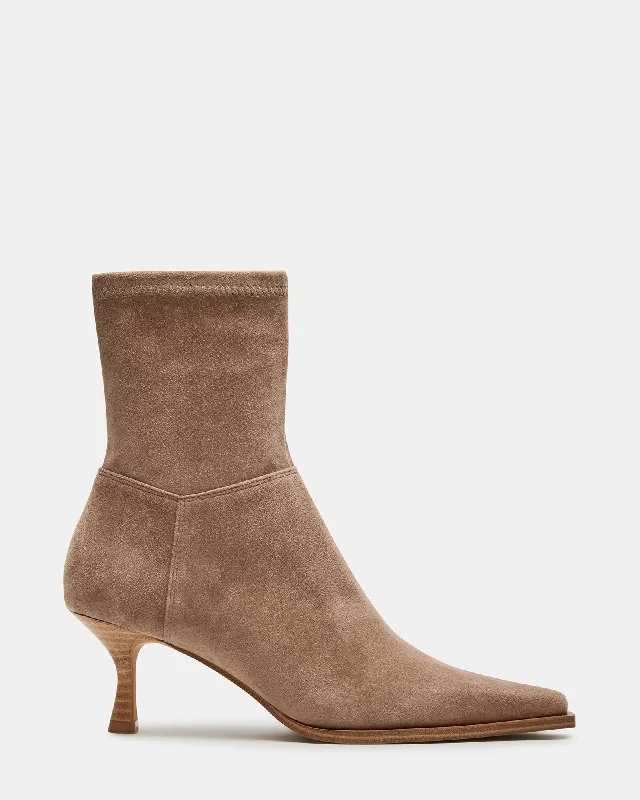 Women's slip-resistant clogs-STASIA TAUPE SUEDE