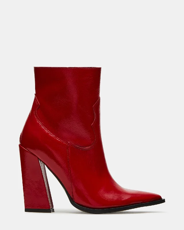 Women's snakeskin pattern heels-TEX RED PATENT