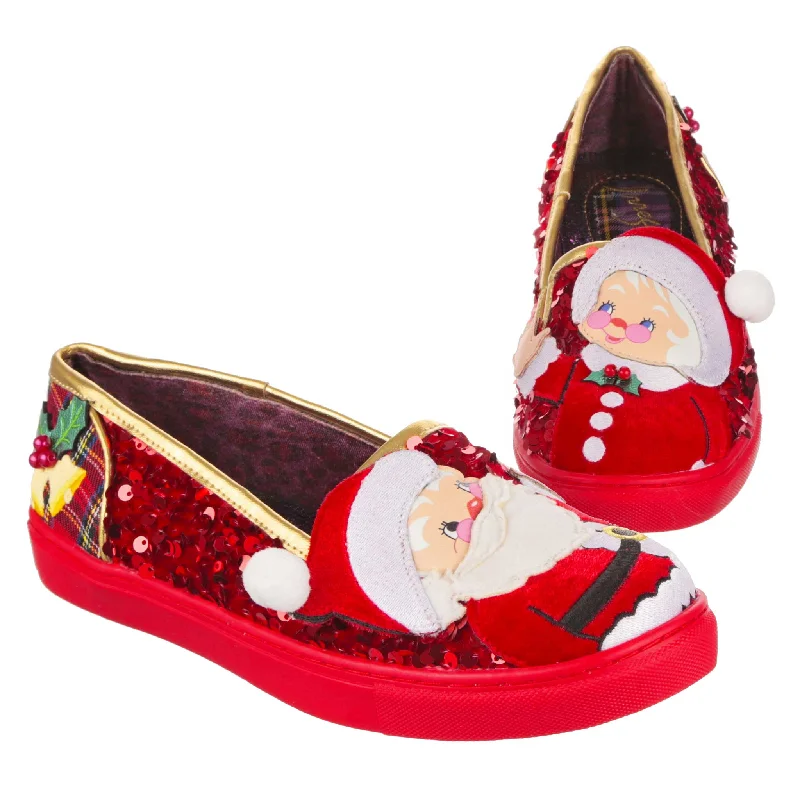 Women's wide-fit dress shoes-Sparkly Claus