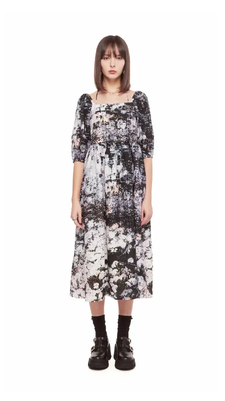 High-low prom dress-Mika Ninagawa - Printed Puff Sleeves Dress