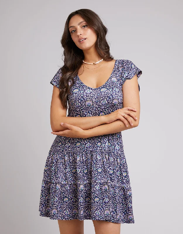 Floral maxi dress-All About Eve Andie Floral V Neck Dress Blue