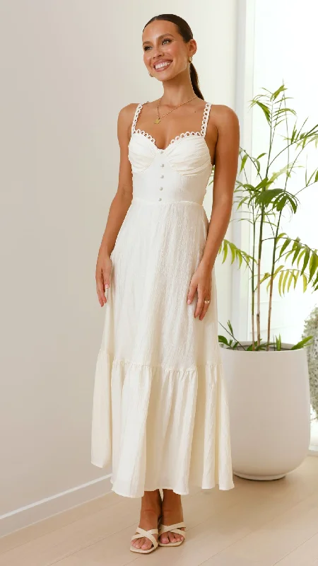 Sophisticated evening dress-Beatrix Maxi Dress - Butter