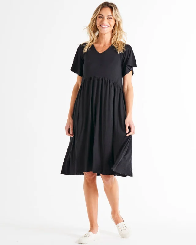 Buttoned maxi dress-Betty Basics Donna Dress Black