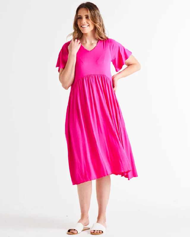 Cut-out summer dress-Betty Basics Donna Dress Raspberry