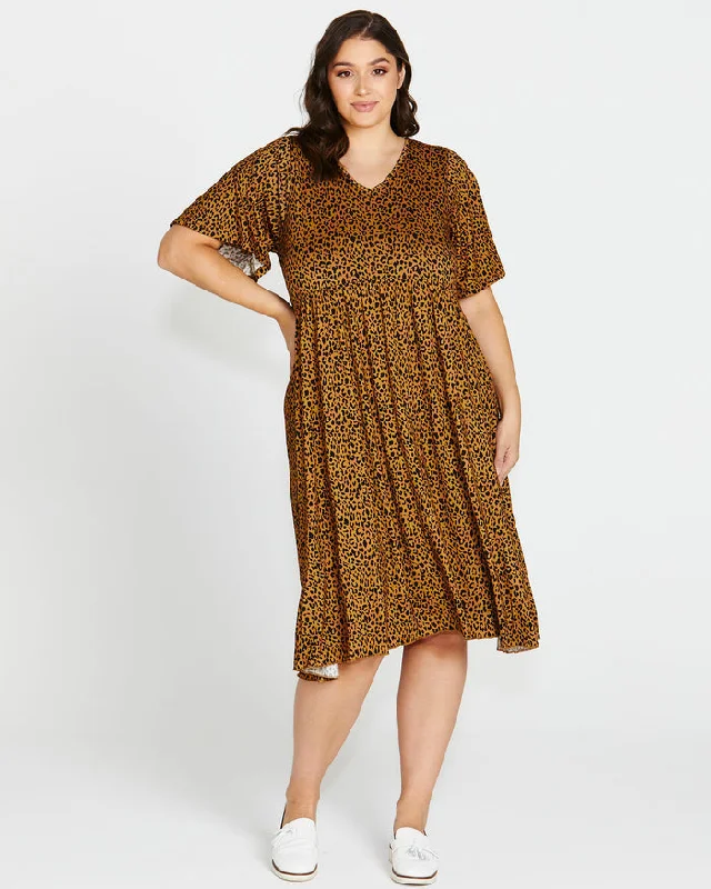 Smocked lace dress-Betty Basics Donna Dress Wild Print