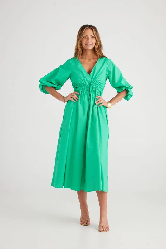 Stacked tiered dress-Brave+True Sunshine Dress Green