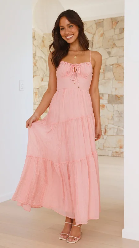 Short sleeve cocktail dress-Cove Maxi Dress - Blush