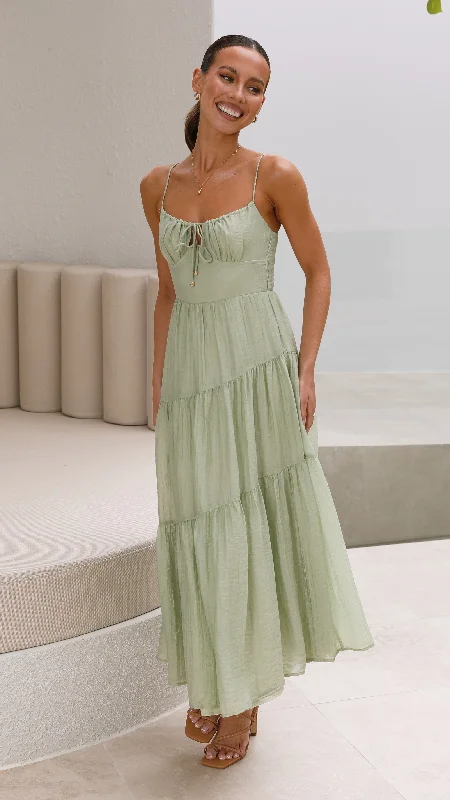 Pocketed sundress-Cove Maxi Dress - Sage