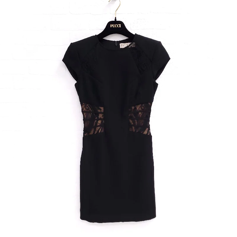 Glitter party dress-EMILIO PUCCI BLACK DRESS WITH LACE DETAILS - SIZE 2