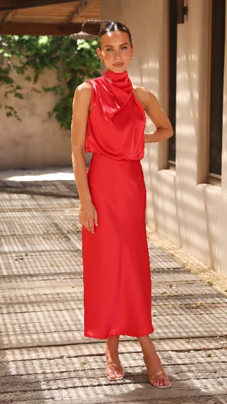 Glitter sundress-Esther Maxi Dress - Red