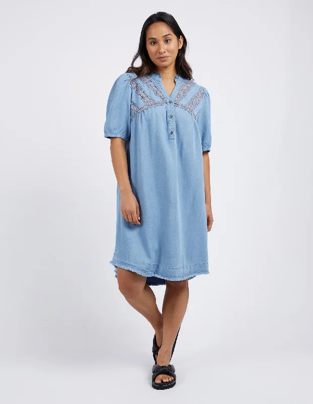 Ruched cocktail dress-Foxwood Annabella Dress Mid Blue