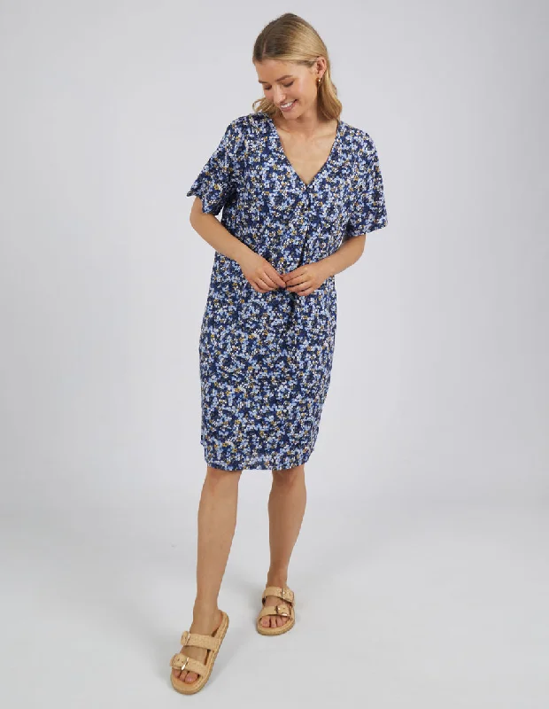 Short lace dress-Foxwood Eva Dress Floral Blue