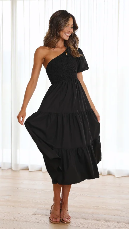 Short sleeve party dress-Frankie Maxi Dress - Black