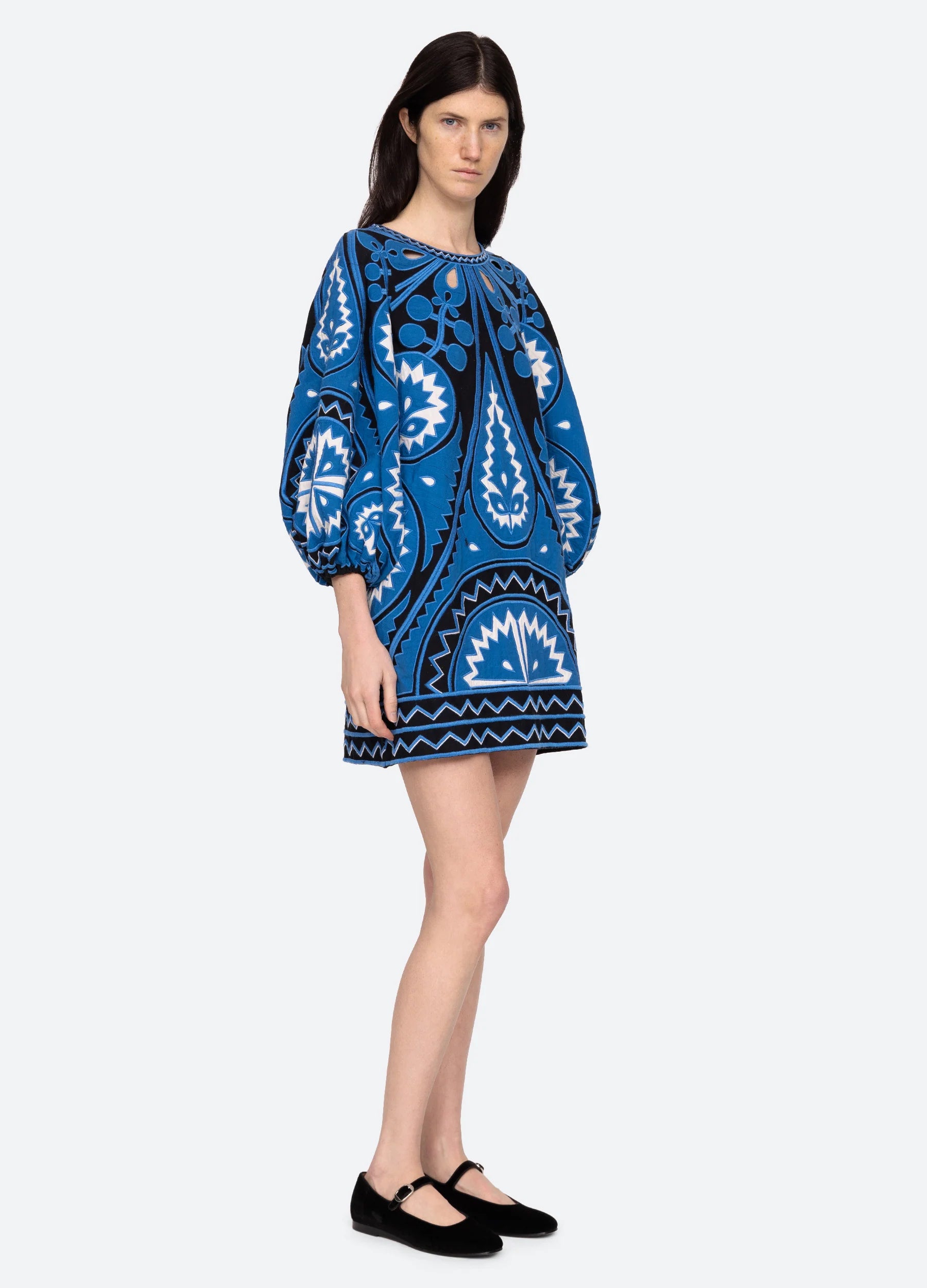 Grey velvet dress-Gael Tunic - Blue