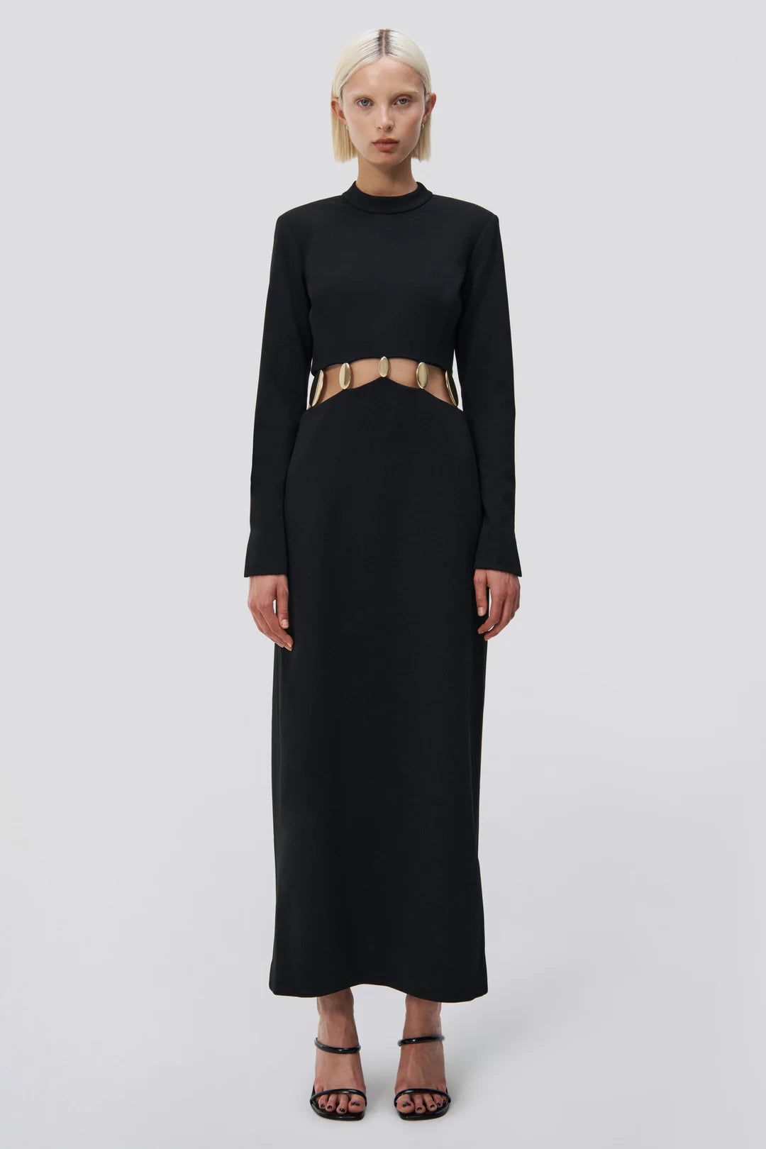 Tiered velvet dress-Gloria Gown - Black