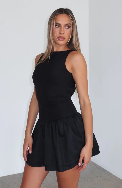 Fringe party dress-Good Girl Mini Dress Black