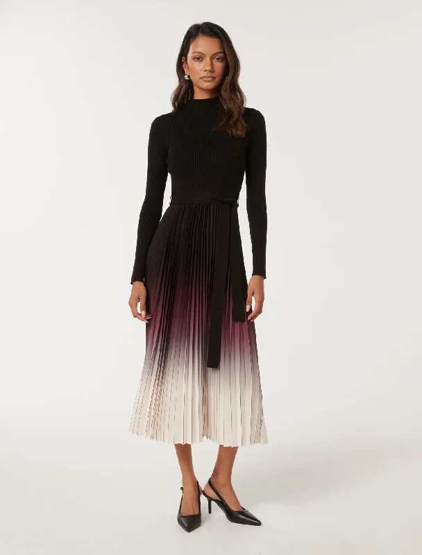 Off-shoulder cocktail dress-Harmony Petite Midi Dress