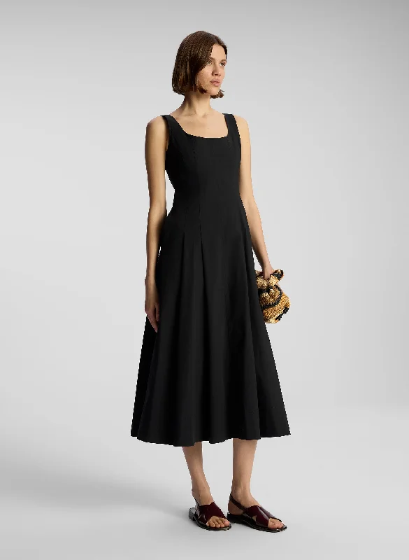 Flared cocktail dress-Isabel Cotton Midi Dress