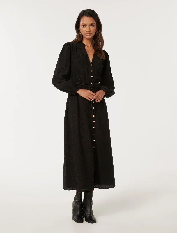 Corset party dress-Joanne Petite Long Sleeve Midi Dress