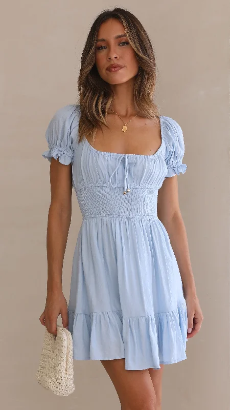 Baggy T-shirt dress-Kori Mini Dress - Blue