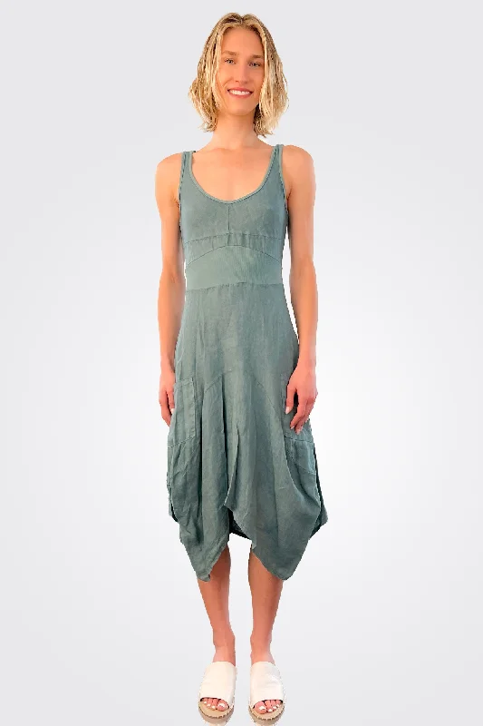 Pocketed sundress-Linen Magic Dress - Salvini