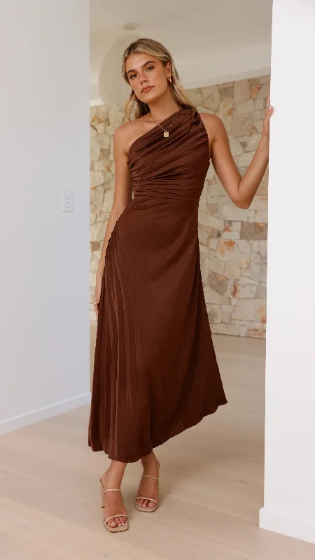 Purple lace dress-Marissa Maxi Dress - Chocolate