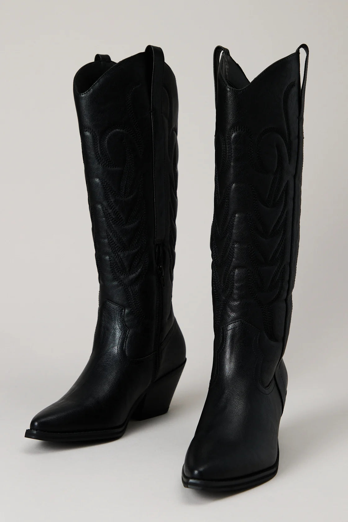 Women's leather ankle boots-Matisse Dixie Western Boots - Black