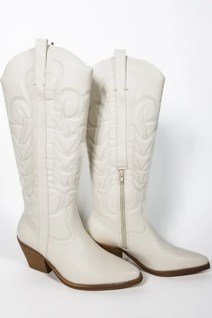 Women's waterproof snow boots-Matisse Dixie Western Boots - Ivory