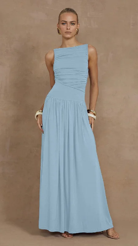 Short prom dress-Nalla Maxi Dress - Ice Blue