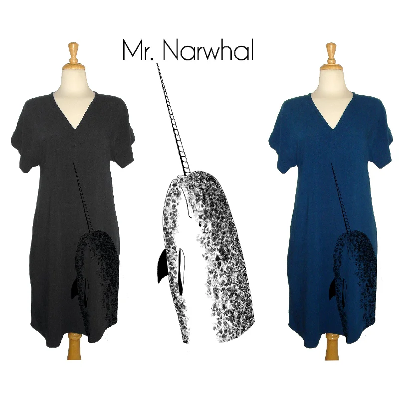 Short sleeve party dress-Olivia Dress - Narwhal - Sale