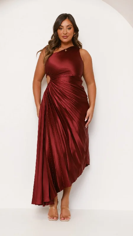 Corset party dress-Olivia Maxi Dress - Wine