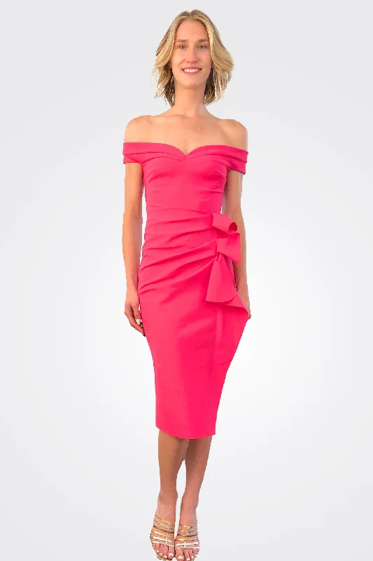 Sophisticated evening dress-Radoslava Dress - Spicy Pink