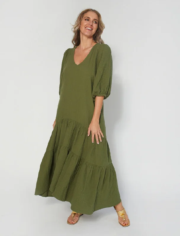 Tiered sundress-Stella + Gemma Milos Dress Seaweed