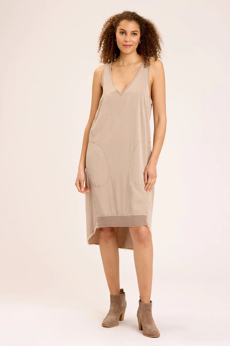 Off-shoulder sundress-Winesa Tank Dress - Sandalwood Pigment