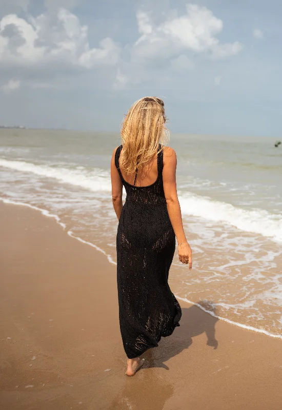 Fringe sundress-Black Lorenza Dress