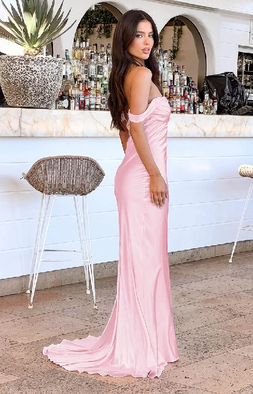 Tiered party dress-Delanie Pink Maxi Dress