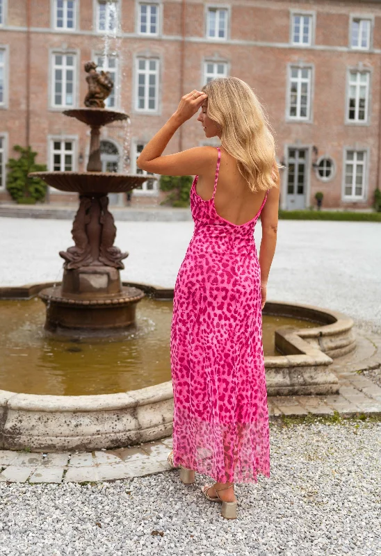 Floral sundress-Pink Leopard Ludo Dress