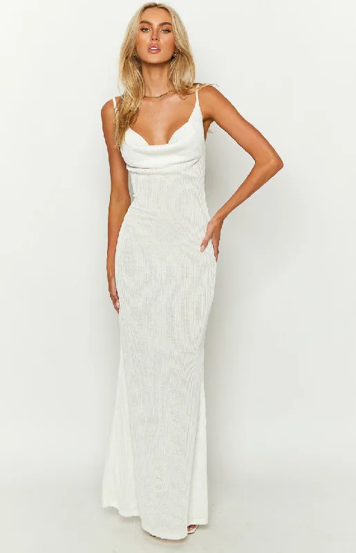 Buttoned maxi dress-Raylee White Maxi Dress