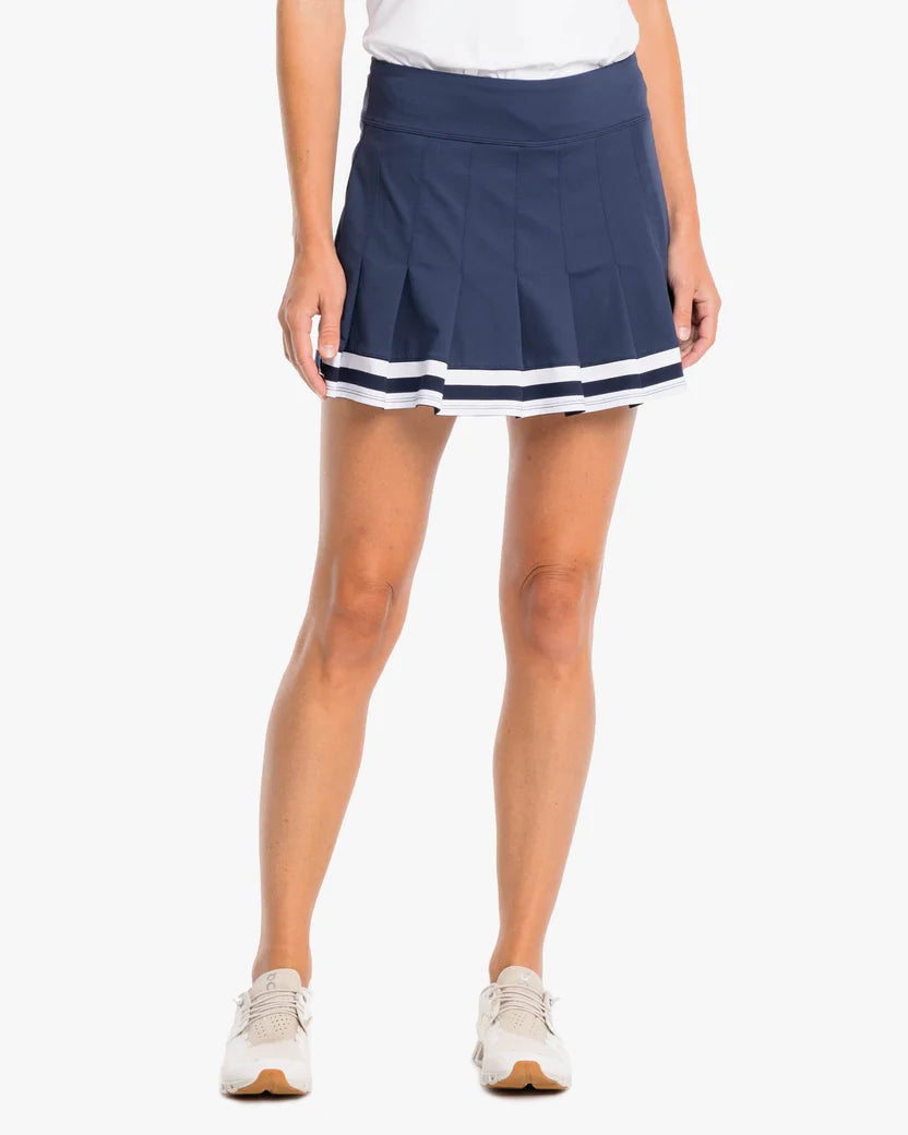 Pleated sundress-Southern Tide Women's Gwen Pleated Performance Skort - Nautical Navy