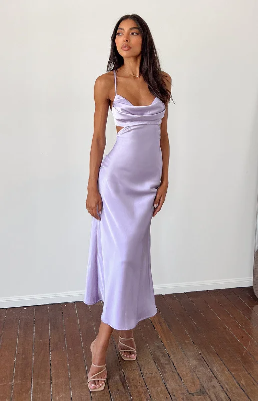 Short lace dress-Taleah Lilac Cut Out Maxi Dress