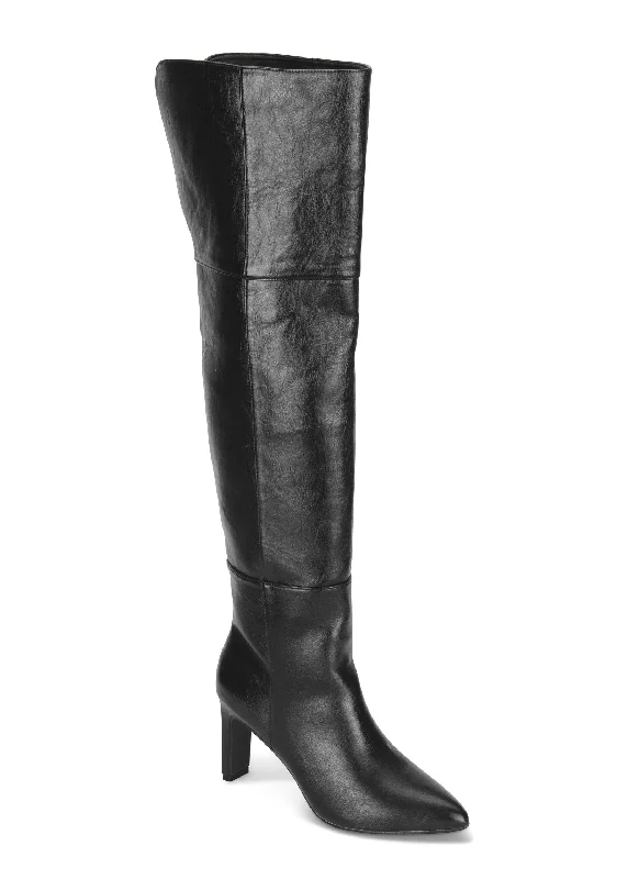 Women's non-slip work shoes-Over-The-Knee Boots - Black