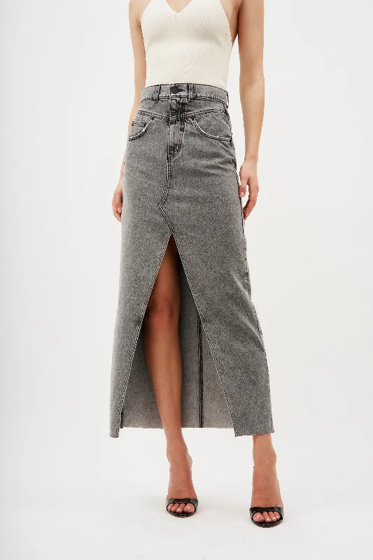 Flowy cotton skirt-Aluta Grey Skirt