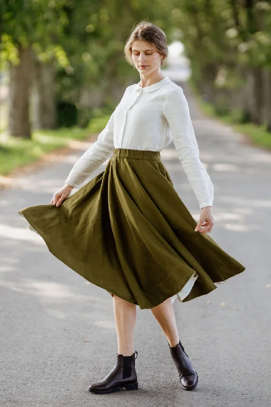 Red silk skirt-Classic Skirt