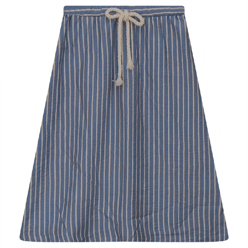 Pencil denim skirt-Ginger Light Blue Striped Skirt DS3PT6102