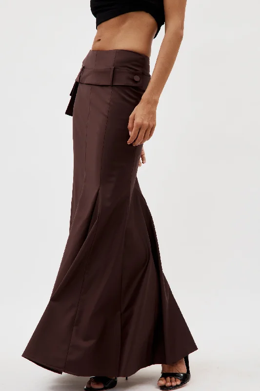 Silk cotton skirt-Lago Plum Skirt